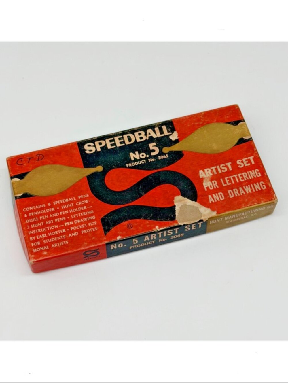 Vintage Speedball No 5 Artist Pen Set Hunt USA Calligraphy Kit Boxed